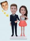 Custom couple bobbleheads with Celebrity