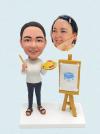 Custom Bobbleheads Painter Artist Girl